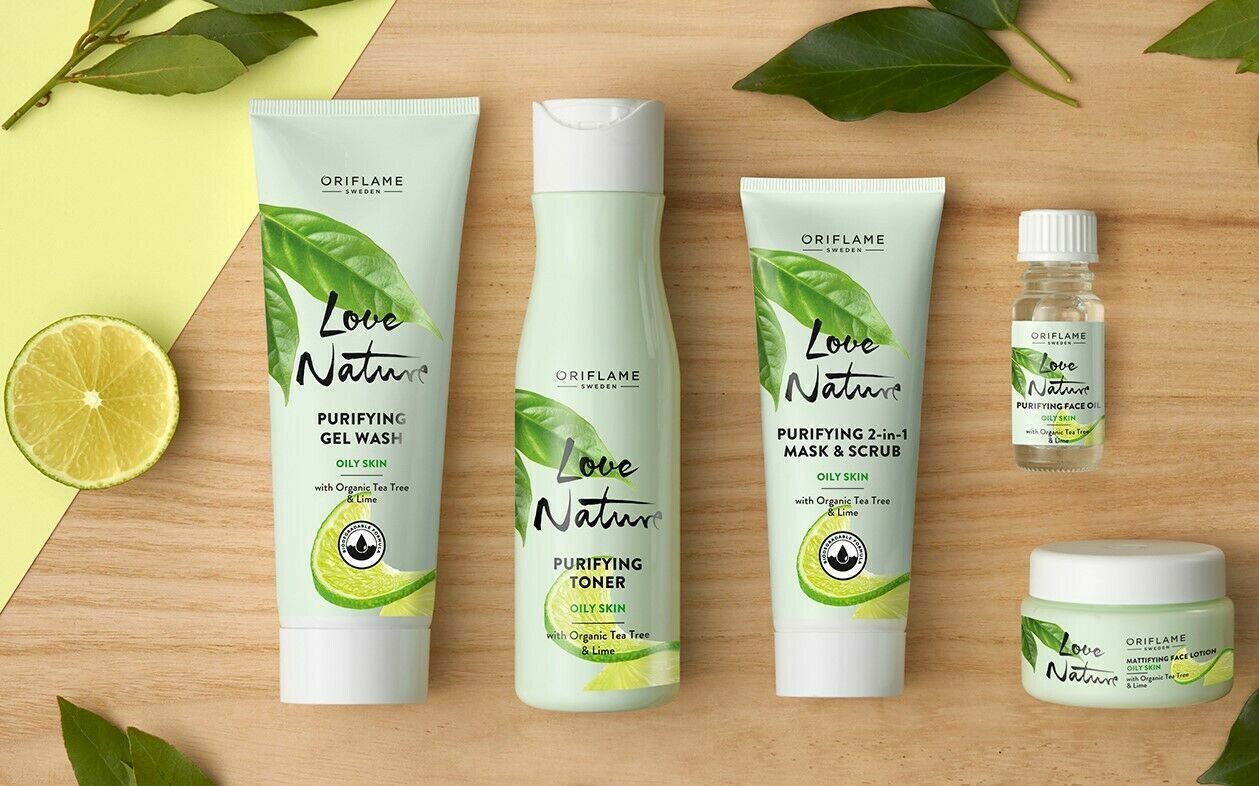 Oriflame Love Nature Organic Tea Tree & Lime Biodegradable Skincare - Oily Skin | eBay